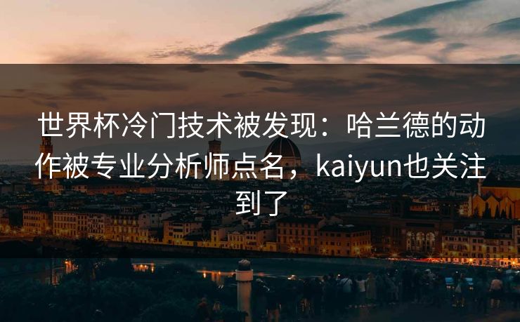 世界杯冷门技术被发现：哈兰德的动作被专业分析师点名，kaiyun也关注到了