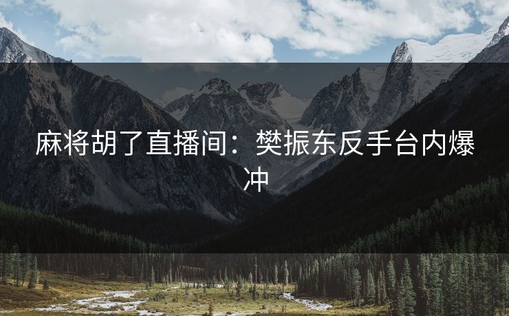 麻将胡了直播间：樊振东反手台内爆冲