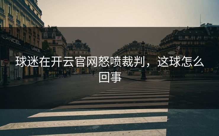 球迷在开云官网怒喷裁判，这球怎么回事